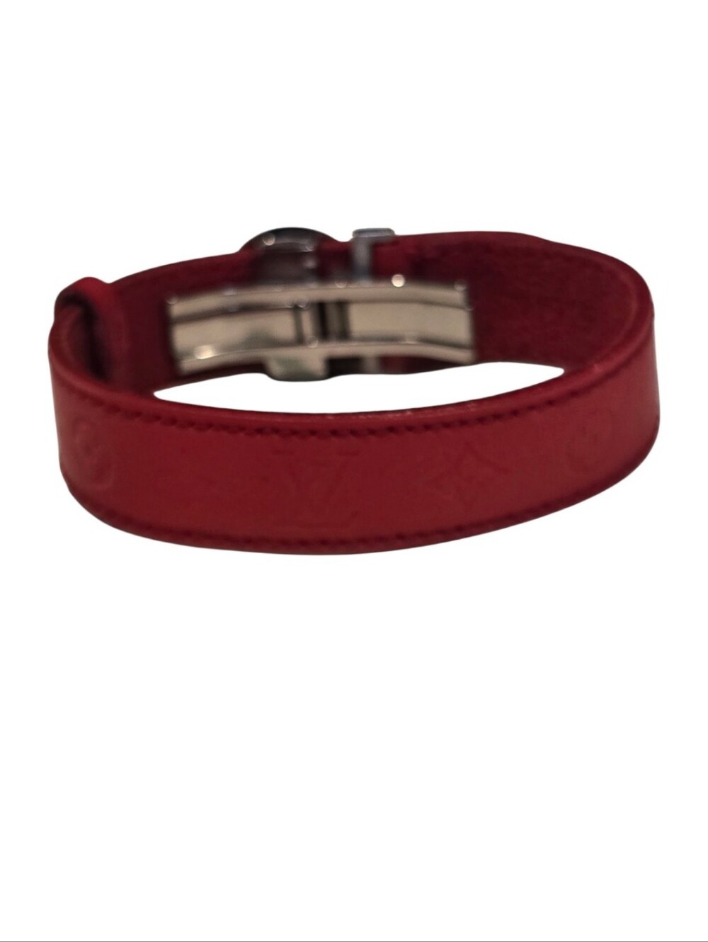 Louis Vuitton Wish Good Luck Red Silver Adjustable Leather Bracelet - Picture 3 of 14